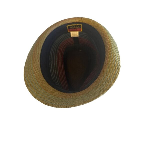 Scala Pronto Straw Fedora Hat With Dark Brown Band Multicolor Design One Size - Picture 4 of 5